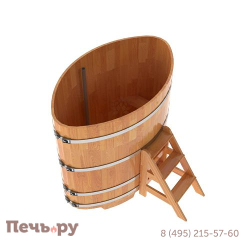 Купель BentWood овальная из сращенных ламелей лиственницы,1,02Х1,68,  толщина стенок - 2,8 см фото 12