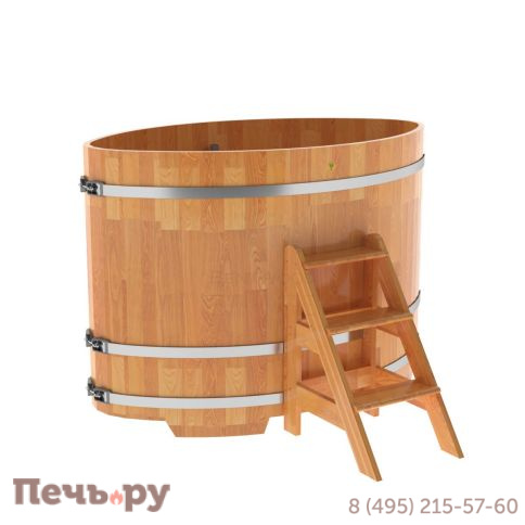 Купель BentWood овальная из сращенных ламелей лиственницы,1,02Х1,68,  толщина стенок - 2,8 см фото 3