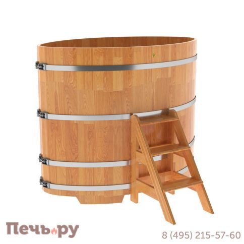 Купель BentWood овальная из сращенных ламелей лиственницы,1,02Х1,68,  толщина стенок - 2,8 см фото 4