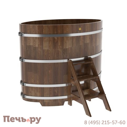 Купель BentWood овальная из сращенных ламелей лиственницы,1,02Х1,68,  толщина стенок - 2,8 см фото 8