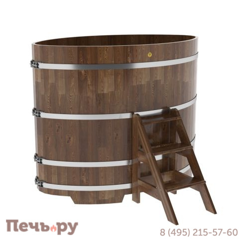 Купель BentWood овальная из сращенных ламелей лиственницы,1,08Х1,75,  толщина стенок - 2,8 см фото 5