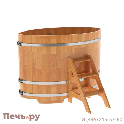 Купель BentWood овальная из сращенных ламелей лиственницы,1,08Х1,75,  толщина стенок - 2,8 см фото 7