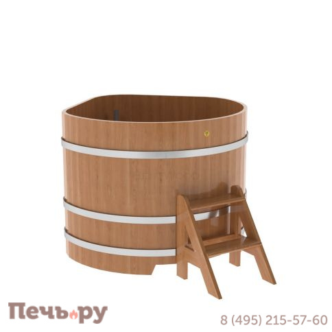Купель BentWood угловая из дуба, 1,19Х1,19,  толщина стенок - 2,6 см фото