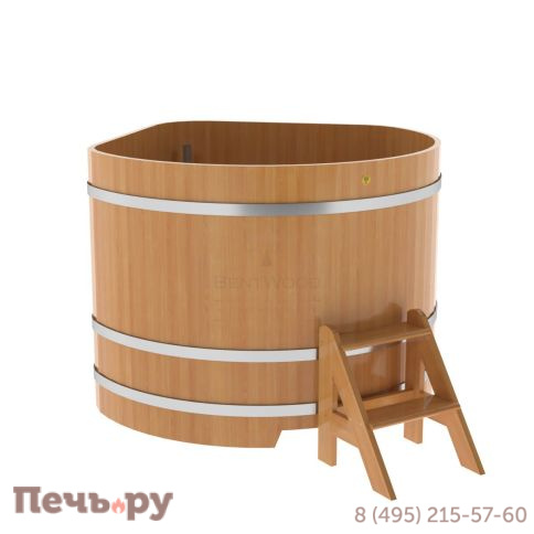 Купель BentWood угловая из лиственницы, 1,37Х1,37,  толщина стенок - 2,8 см фото 6