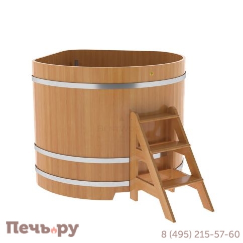 Купель BentWood угловая из лиственницы, 1,37Х1,37,  толщина стенок - 2,8 см фото 7