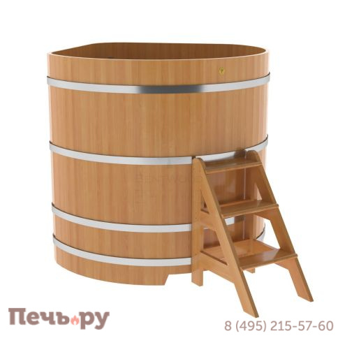 Купель BentWood угловая из лиственницы, 1,37Х1,37,  толщина стенок - 2,8 см фото 8