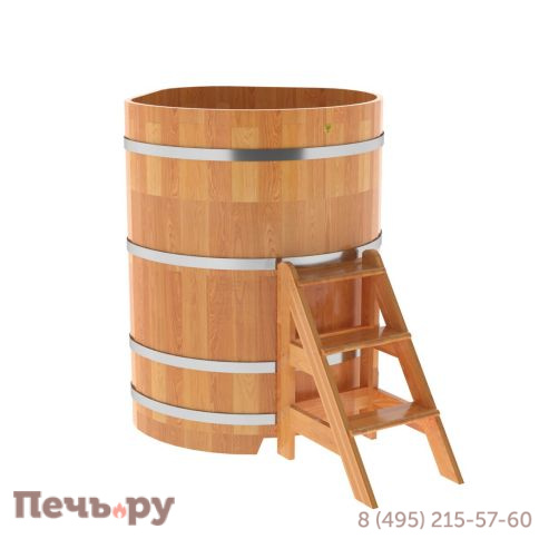 Купель BentWood угловая из сращенных ламелей лиственницы, 1,03Х1,03,  толщина стенок - 2,8 см фото 8