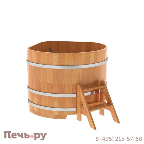 Купель BentWood угловая из сращенных ламелей лиственницы, 1,19Х1,19,  толщина стенок - 2,8 см фото