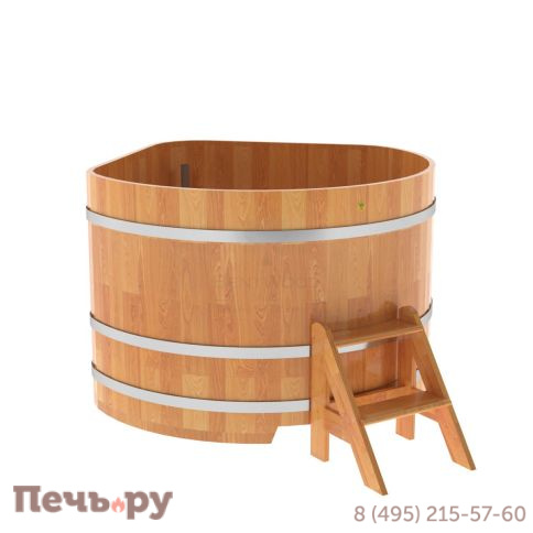 Купель BentWood угловая из сращенных ламелей лиственницы, 1,37Х1,37,  толщина стенок - 2,8 см фото