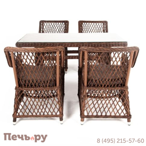 Латте 4SiS плетеный стол из искусственного ротанга 140х80см, цвет коричневый фото 3