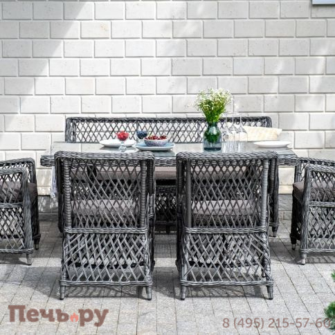 Латте 4SiS плетеный стол из искусственного ротанга 160х90см, цвет графит фото 7