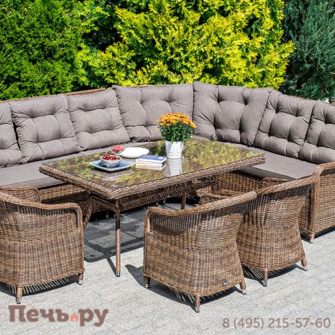 Латте 4SiS плетеный стол из искусственного ротанга 160х90см, цвет коричневый фото 2