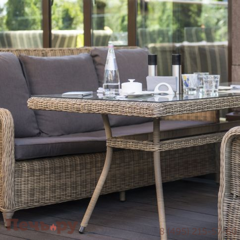 Латте 4SiS плетеный стол из искусственного ротанга, цвет соломенный фото 10