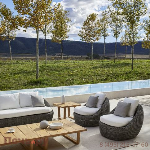 Лаунж-кресло плетеное с подушками Point Heritage фото 3