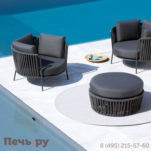 Лаунж-кресло плетеное с подушками Vermobil Daisy Rope фото 3