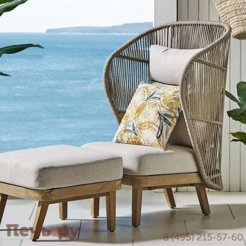 Лаунж-кресло плетеное с высокой спинкой Tagliamento Mali TAG/HUC39797/BL фото 2