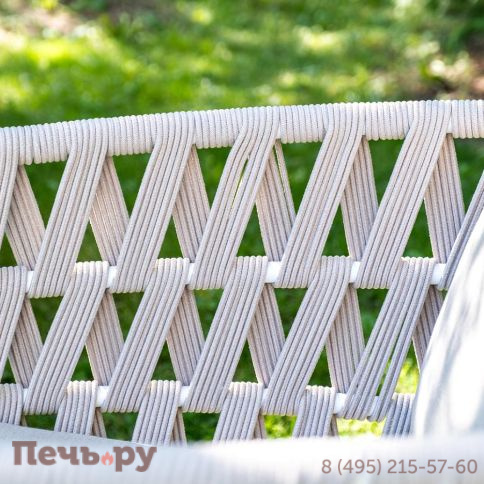 Лаунж-зона 4SiS Диего 4-местная плетеная из роупа (веревки), каркас алюминиевый белый, роуп бежевый фото 12