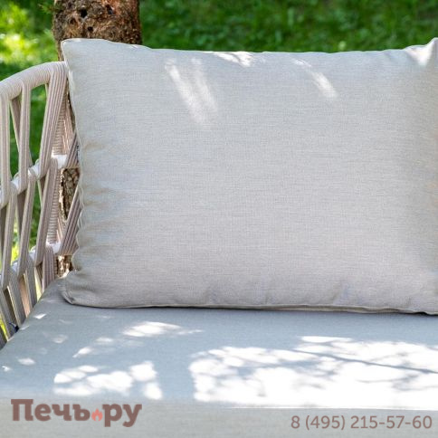 Лаунж-зона 4SiS Диего 4-местная плетеная из роупа (веревки), каркас алюминиевый белый, роуп бежевый фото 7