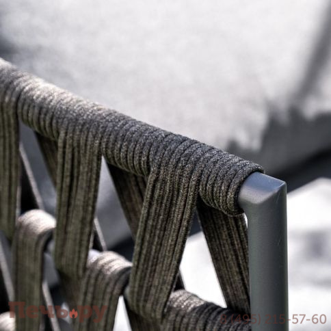 Лаунж-зона 4SiS Диего 4-местная плетеная из роупа (веревки), каркас алюминиевый темно-серый, роуп темно-серый фото 14