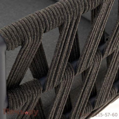 Лаунж-зона 4SiS Диего 4-местная плетеная из роупа (веревки), каркас алюминиевый темно-серый, роуп темно-серый фото 20