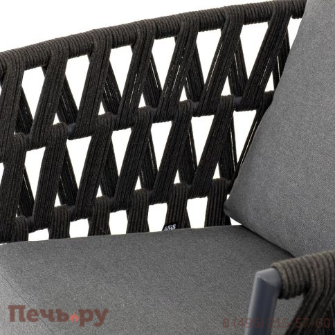 Лаунж-зона 4SiS Диего 4-местная плетеная из роупа (веревки), каркас алюминиевый темно-серый, роуп темно-серый фото 22