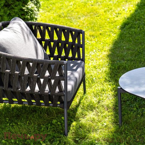 Лаунж-зона 4SiS Диего 4-местная плетеная из роупа (веревки), каркас алюминиевый темно-серый, роуп темно-серый фото 7