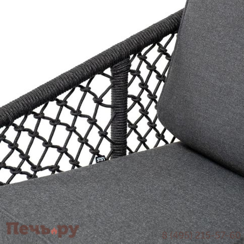 Лаунж-зона 4SiS Канны 4-местная из роупа узелкового плетения, каркас алюминий, роуп темно-серый фото 5