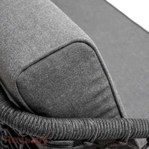 Лаунж-зона 4SiS Канны 4-местная из роупа узелкового плетения, каркас алюминий, роуп темно-серый фото 7