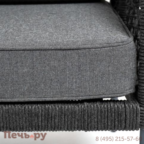 Лаунж-зона 4SiS Канны 4-местная из роупа узелкового плетения, каркас алюминий, роуп темно-серый фото 9