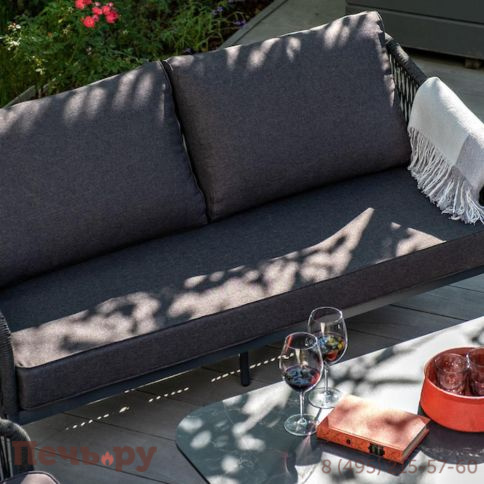 Лаунж-зона 4SiS Канны 4-местная плетеная из роупа (веревки), цвет темно-серый фото 8