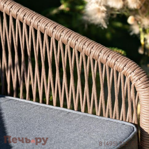 Лаунж-зона 4SiS Канны 5-местная плетеная из роупа (веревки), роуп коричневый фото 12