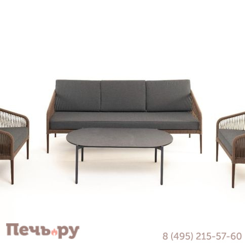 Лаунж-зона 4SiS Канны 5-местная плетеная из роупа (веревки), роуп коричневый фото 17