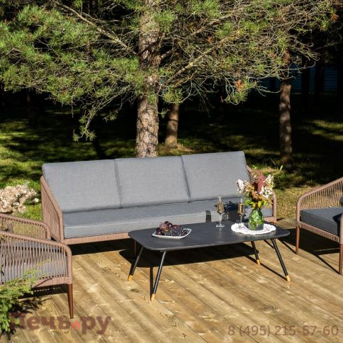 Лаунж-зона 4SiS Канны 5-местная плетеная из роупа (веревки), роуп коричневый фото 4