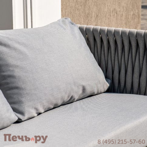 Лаунж-зона 4SiS Монако 4-местная из роупа со столом Верона (серый гранит), каркас светло-серый, роуп светло-серый фото 13