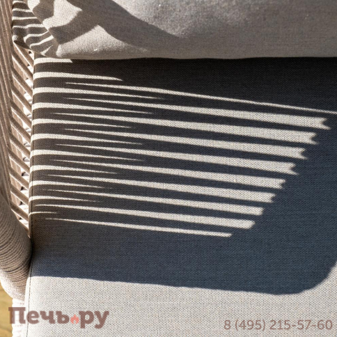 Лаунж-зона 4SiS Верона 5-местная плетеная из роупа (веревки), каркас алюминиевый белый, роуп бежевый фото 10