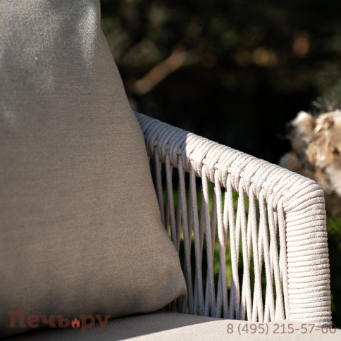 Лаунж-зона 4SiS Верона 5-местная плетеная из роупа (веревки), каркас алюминиевый белый, роуп бежевый фото 12