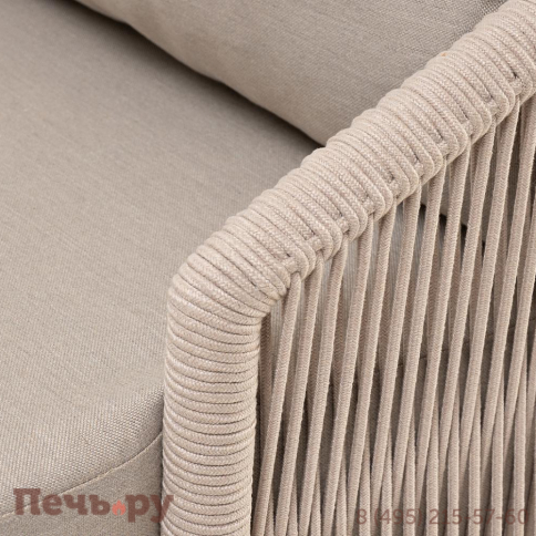 Лаунж-зона 4SiS Верона 5-местная плетеная из роупа (веревки), каркас алюминиевый белый, роуп бежевый фото 19