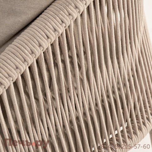 Лаунж-зона 4SiS Верона 5-местная плетеная из роупа (веревки), каркас алюминиевый белый, роуп бежевый фото 22