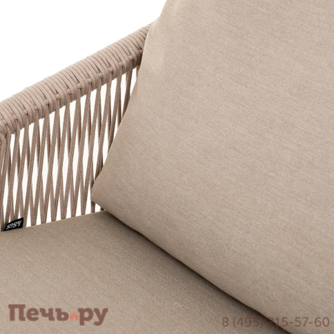 Лаунж-зона 4SiS Верона 5-местная плетеная из роупа (веревки), каркас алюминиевый белый, роуп бежевый фото 23