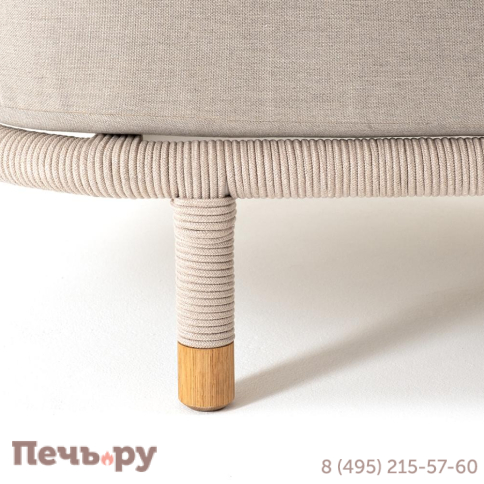 Лаунж-зона 4SiS Верона 5-местная плетеная из роупа (веревки), каркас алюминиевый белый, роуп бежевый фото 26