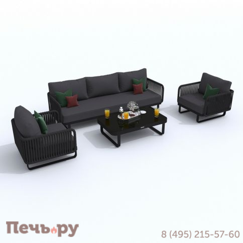 Лаунж зона Ideal Patio BELLISA с трехместным диваном - антрацит фото 4