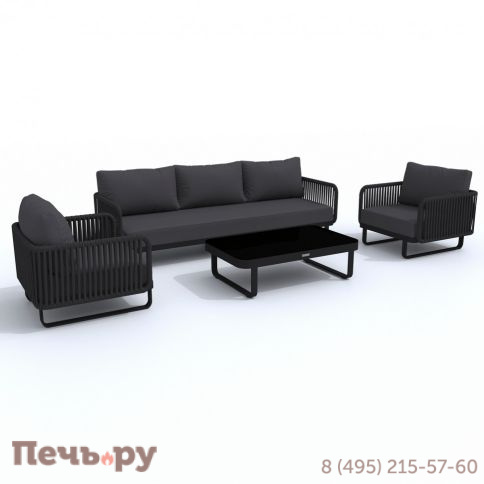 Лаунж зона Ideal Patio BELLISA с трехместным диваном - антрацит фото 8