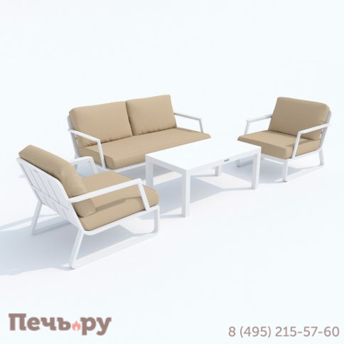 Лаунж зона Ideal Patio ESTIVO бежевая - белый каркас фото 6