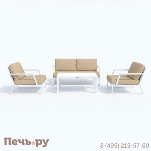 Лаунж зона Ideal Patio ESTIVO бежевая - белый каркас фото 7