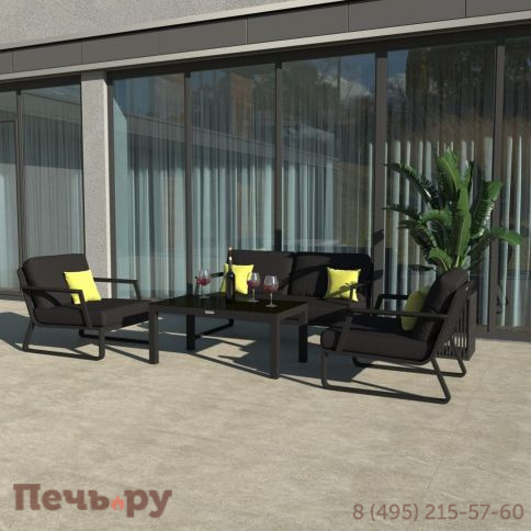 Лаунж зона Ideal Patio ESTIVO черная - каркас карбон фото 2