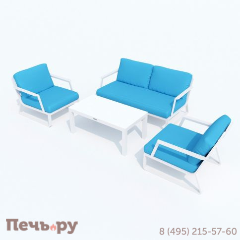 Лаунж зона Ideal Patio ESTIVO голубая - белый каркас фото 6