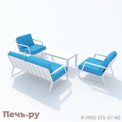 Лаунж зона Ideal Patio ESTIVO голубая - белый каркас фото 8