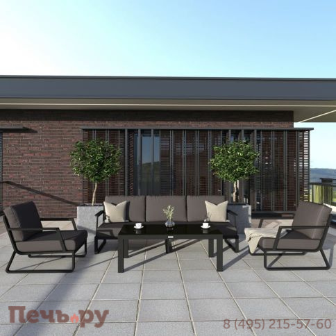 Лаунж зона Ideal Patio ESTIVO с трехместным диваном - антрацит фото