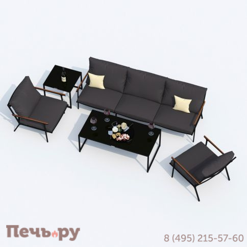 Лаунж зона Ideal Patio FESTA антрацит с трехместным диваном фото 4