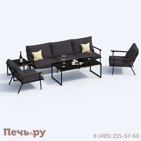 Лаунж зона Ideal Patio FESTA антрацит с трехместным диваном фото 5